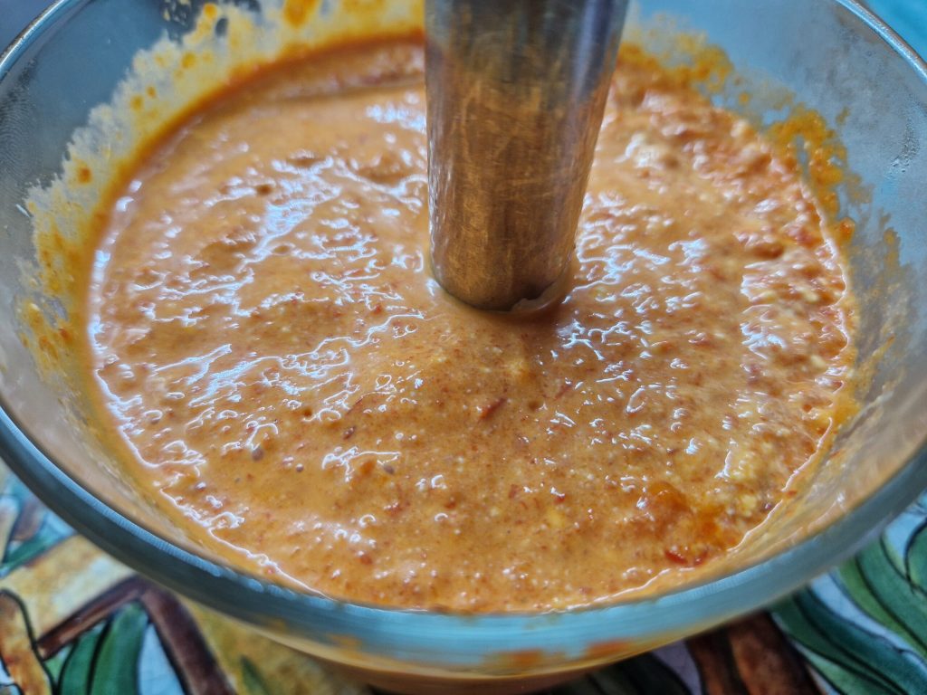 A massa com creme de pimentões light