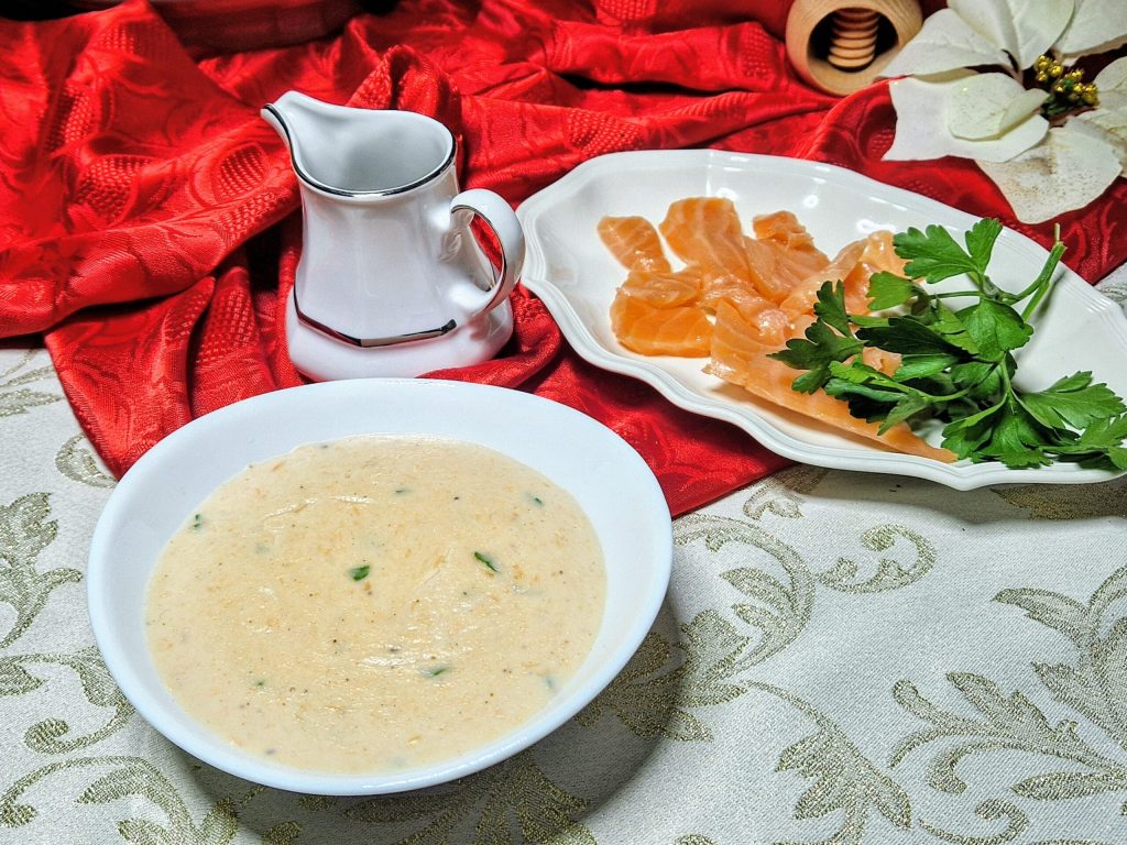 A bechamel com salmão defumado