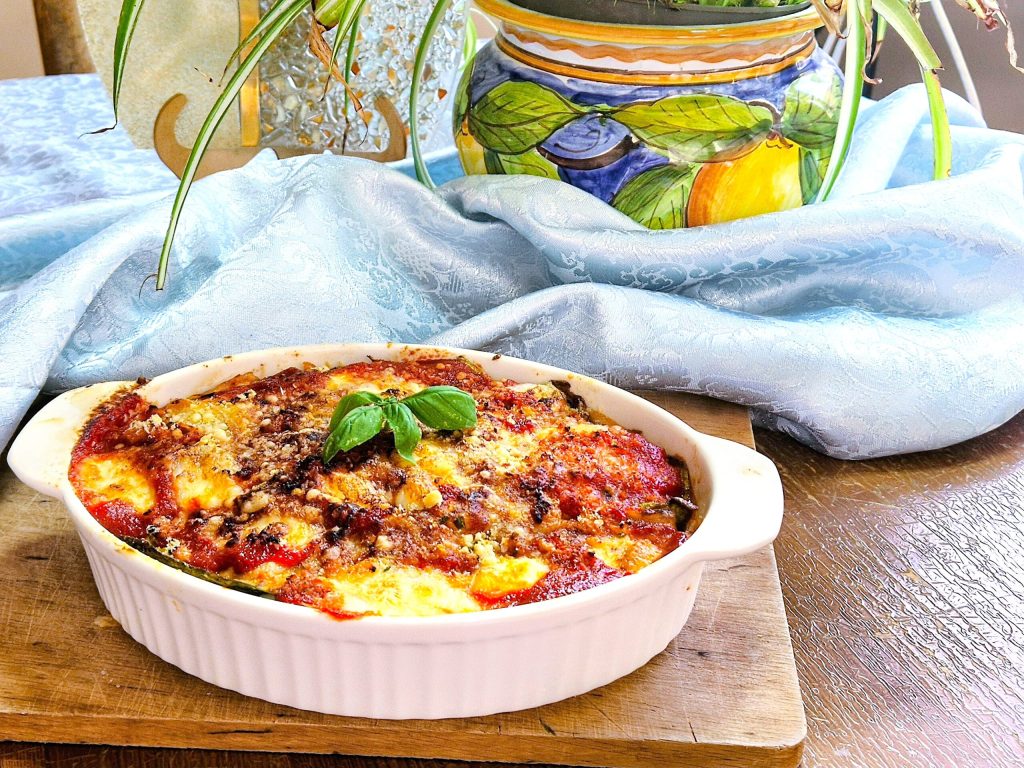Parmigiana de abobrinha à siciliana