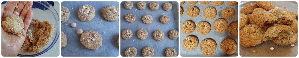 Biscoitos com flocos de aveia e avelãs