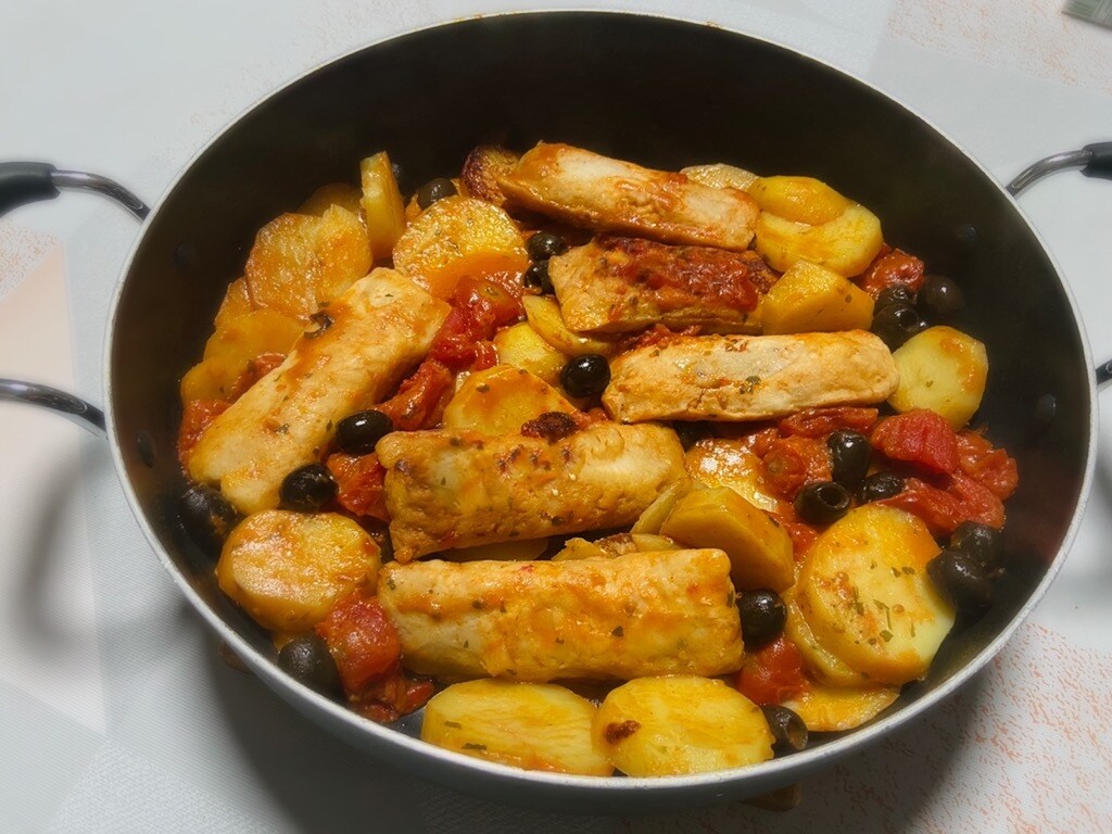 bacalhau com batatas na frigideira