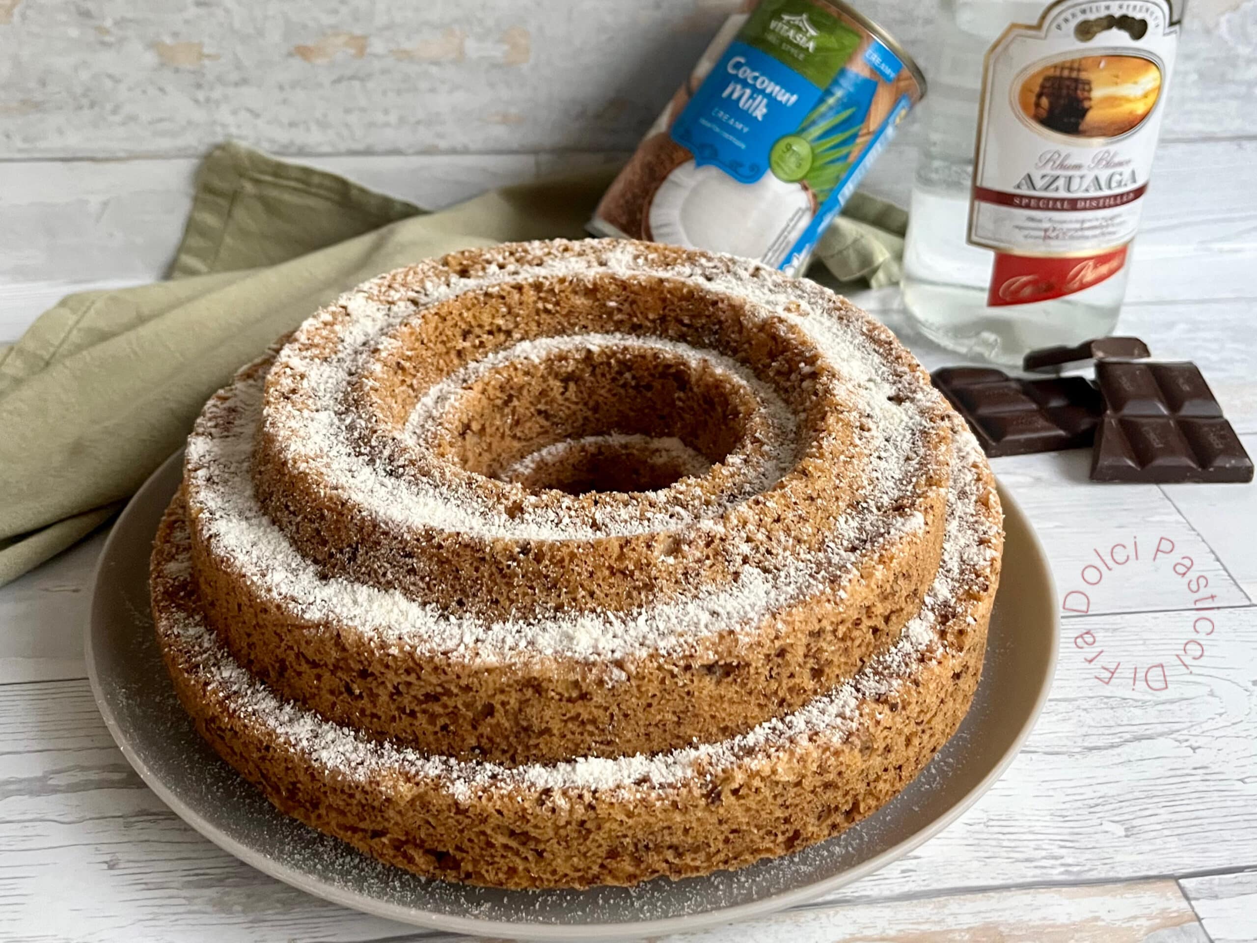 Bolo de Coco e Chocolate sem Glúten