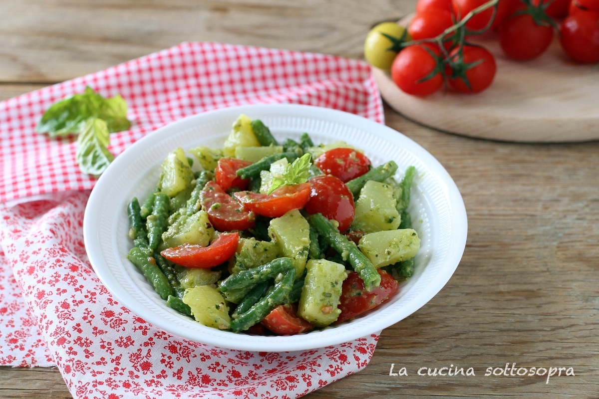 Salada de vagem e batatas ao pesto