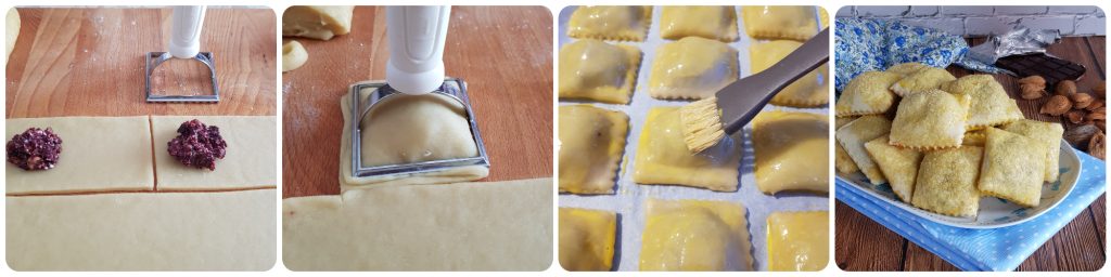 ravioli doces com frutas secas