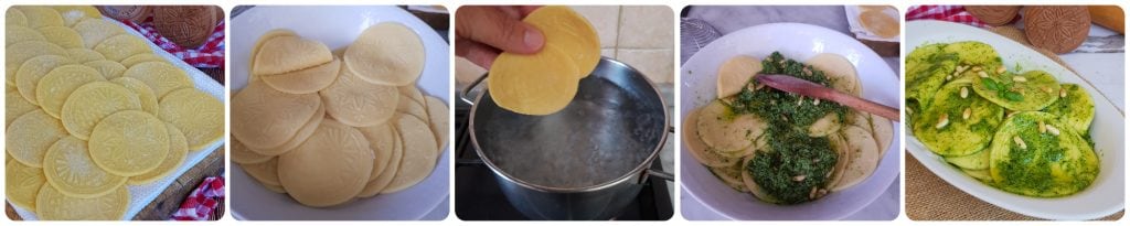 croxetti de varese ligure com pesto