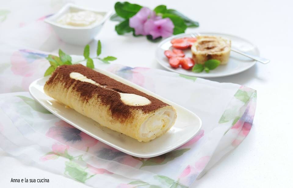 Rolo com creme de iogurte sem açúcar