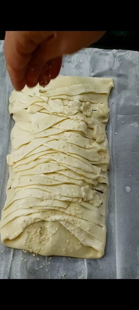 Polvilhamos com as sementes de gergelim