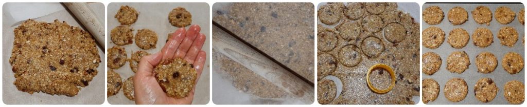 Biscoitos de cereais com frutas secas e chocolate