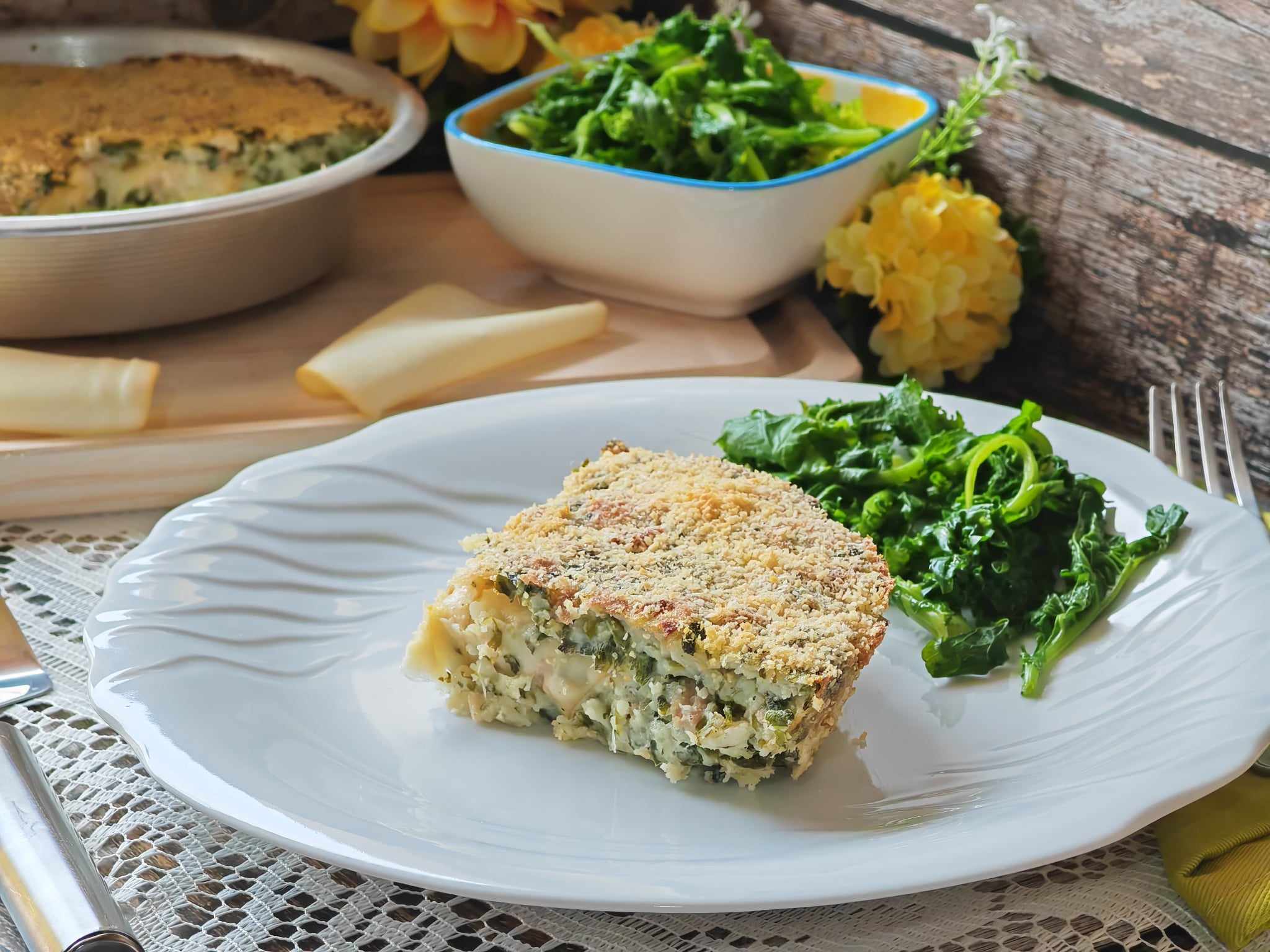 Gateau de linguiça e friarielli