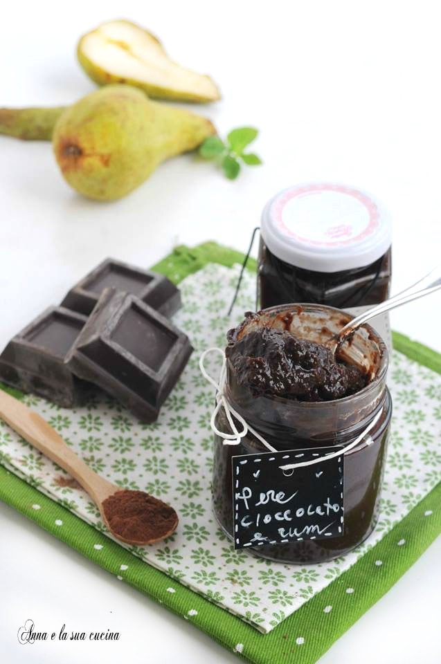 Geleia de peras com chocolate e rum