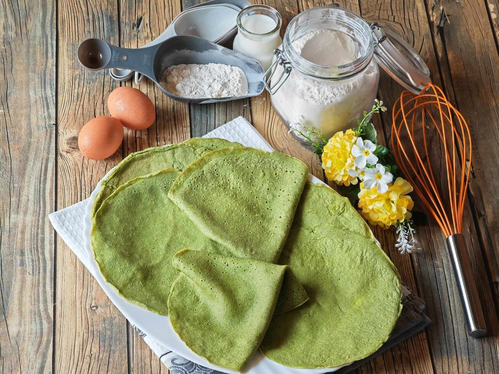 Crepes verdes de brócolis