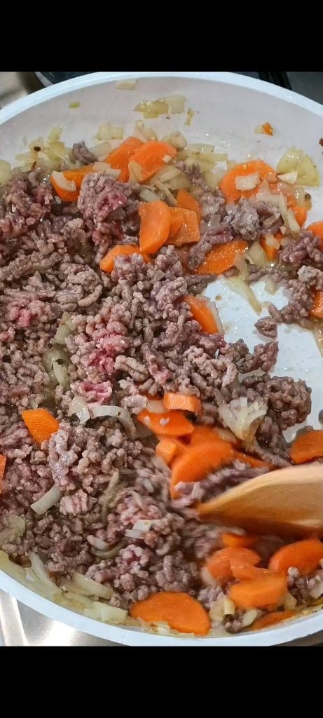 Adicionamos a carne moída