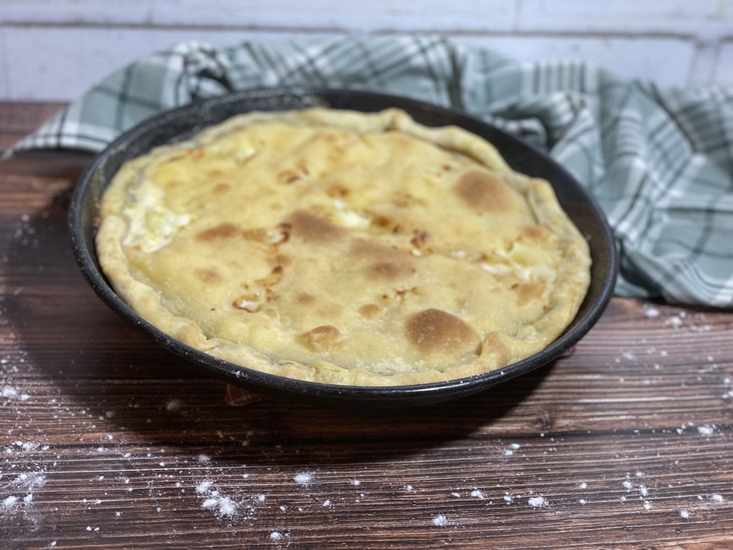 Focaccia ligure com queijo