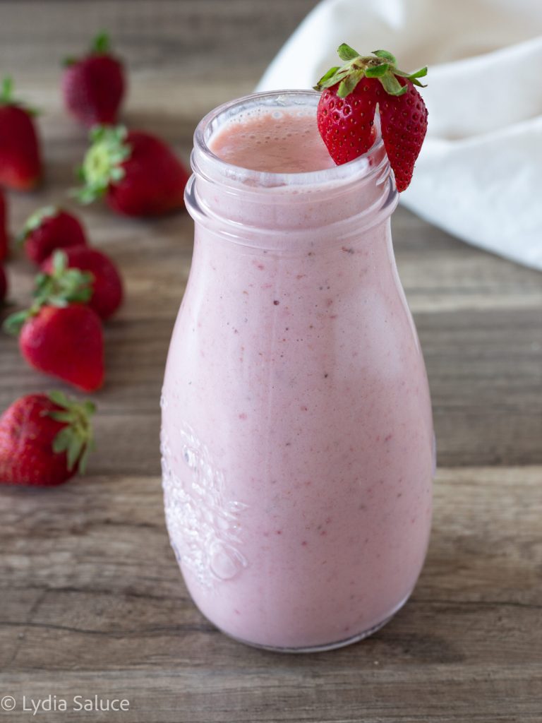 smoothie de morango e banana