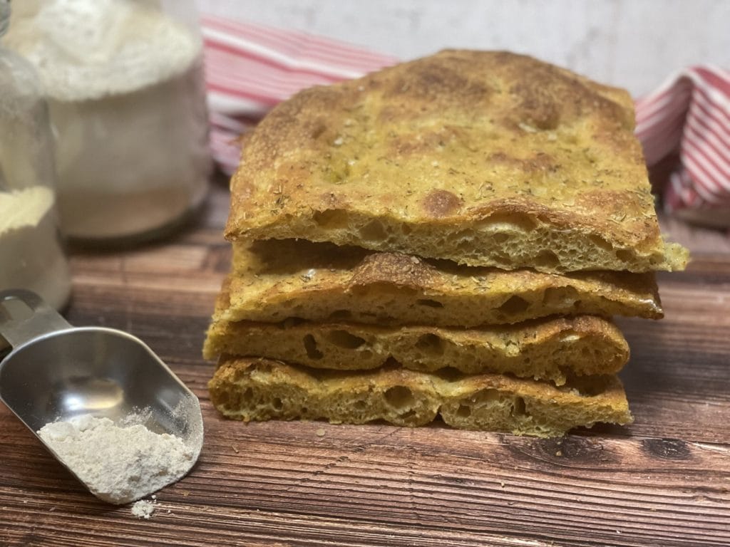 focaccia de abóbora com fermento natural