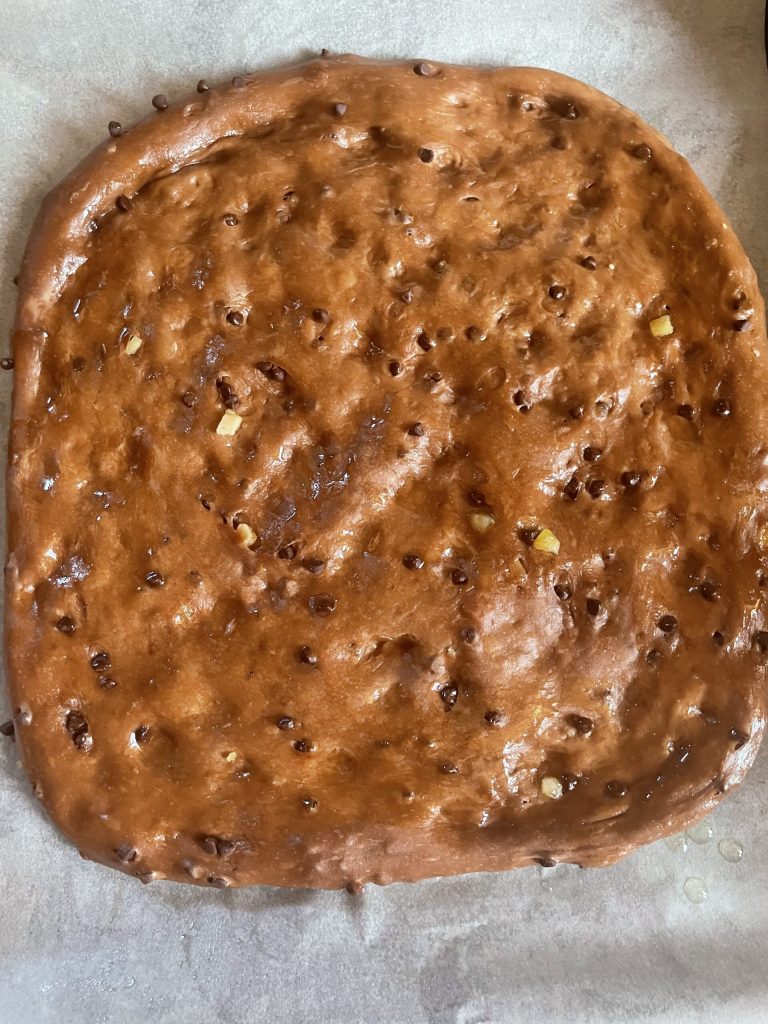 extensão completa da focaccia doce de cacau
