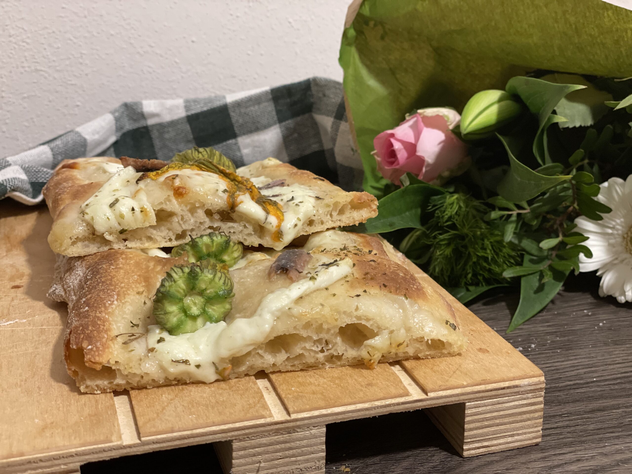 Pinsa romana com fermento natural