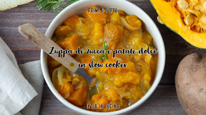 Sopa de abóbora e batata-doce na slow cooker