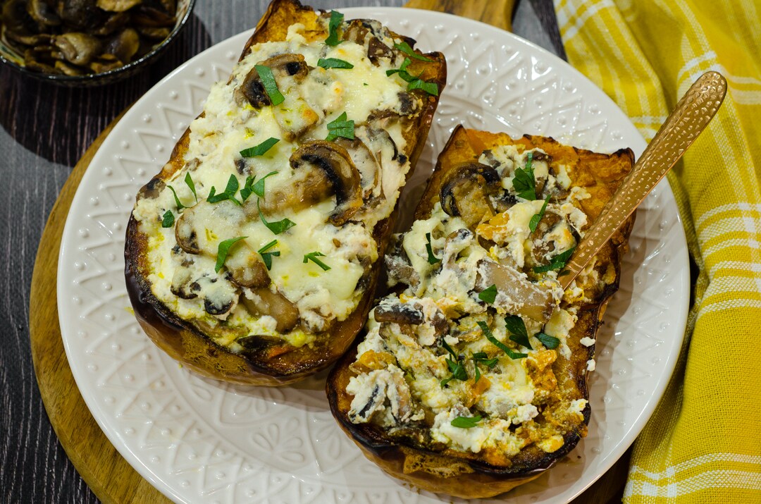 Abóbora recheada ao forno, um prato surpreendente e delicioso!