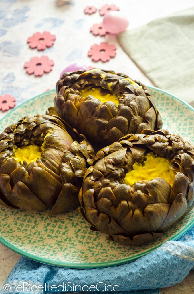 Alcachofras Recheadas com Ovos e Pecorino