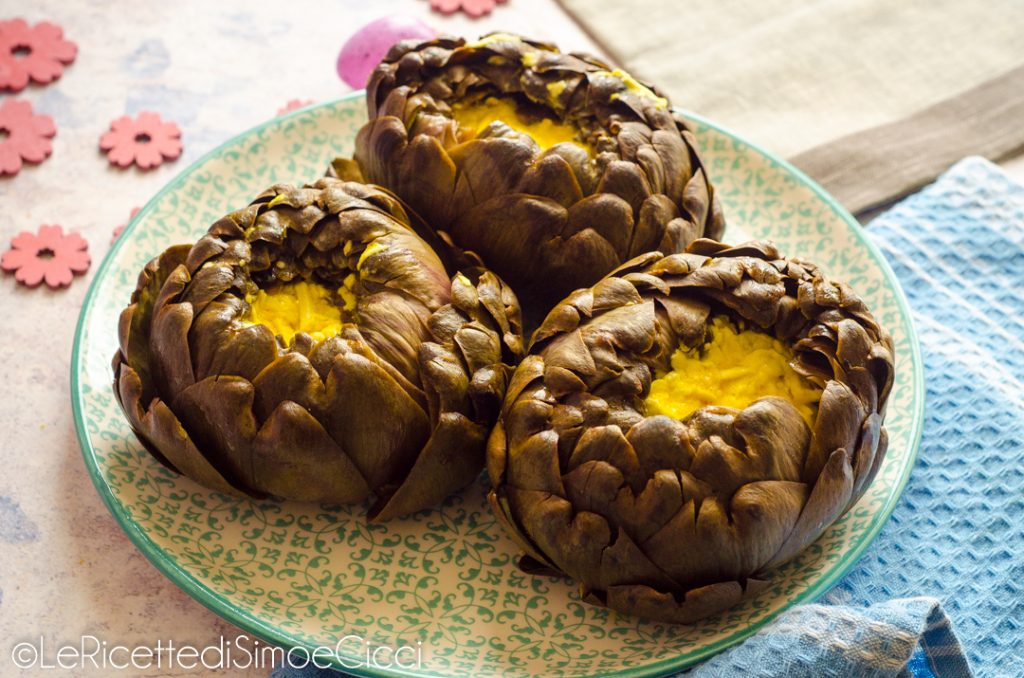 Alcachofras Recheadas com Ovos e Pecorino