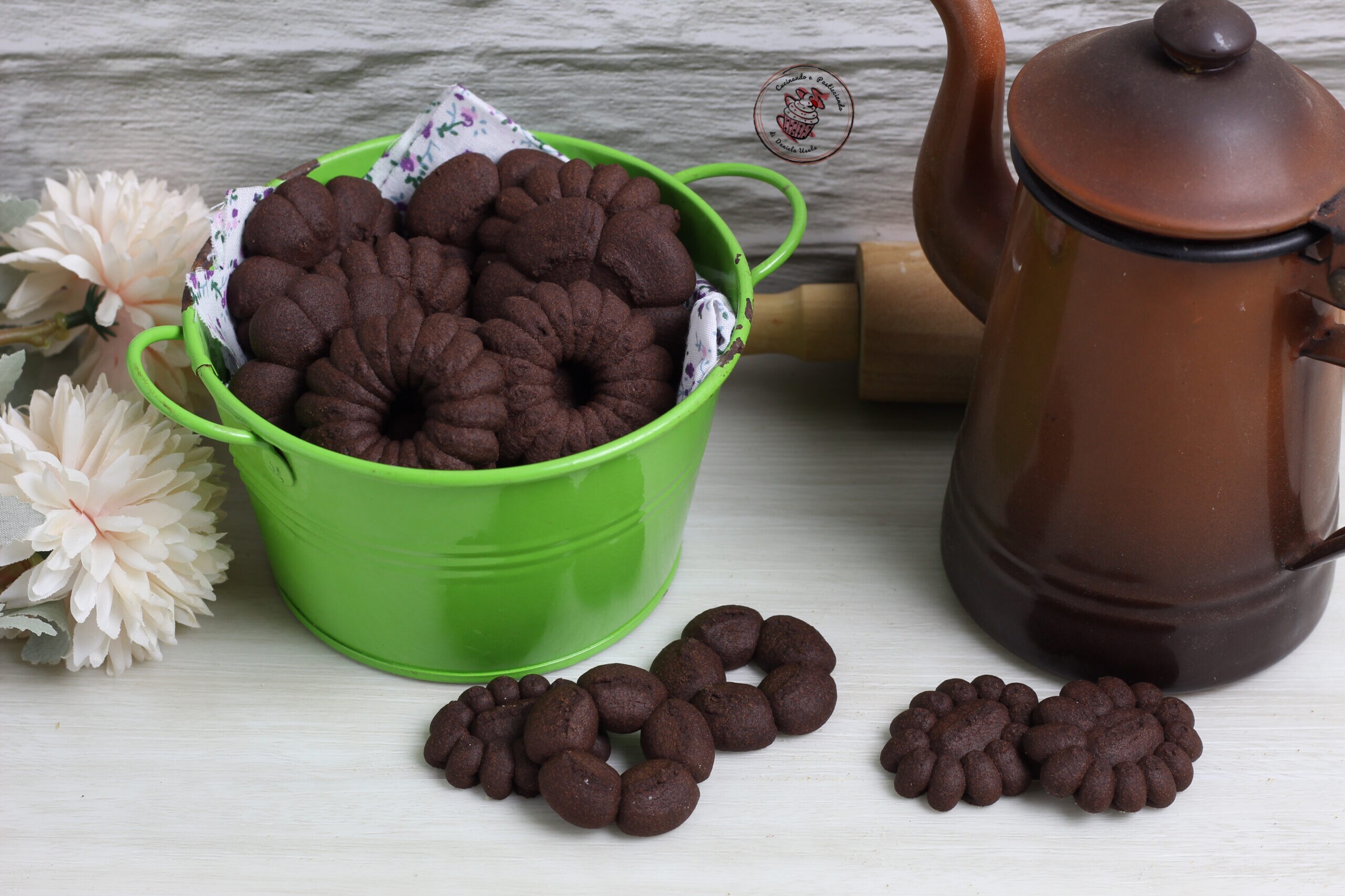 Biscoitos de chocolate de massa amanteigada