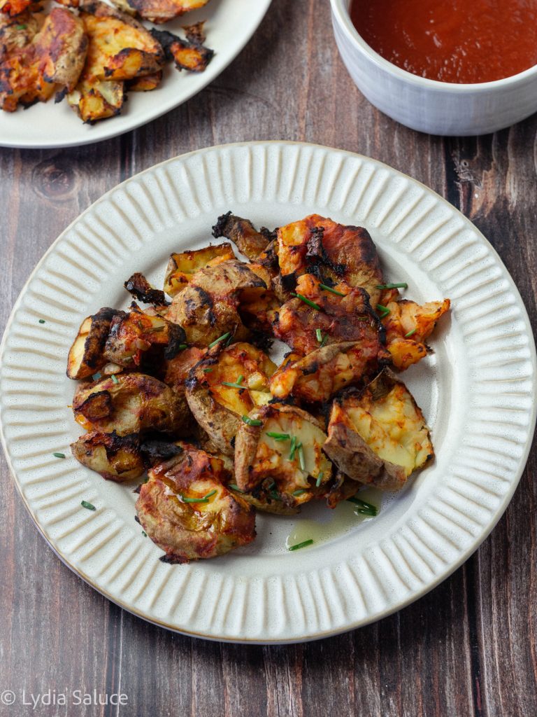 Batatas amassadas com tomate