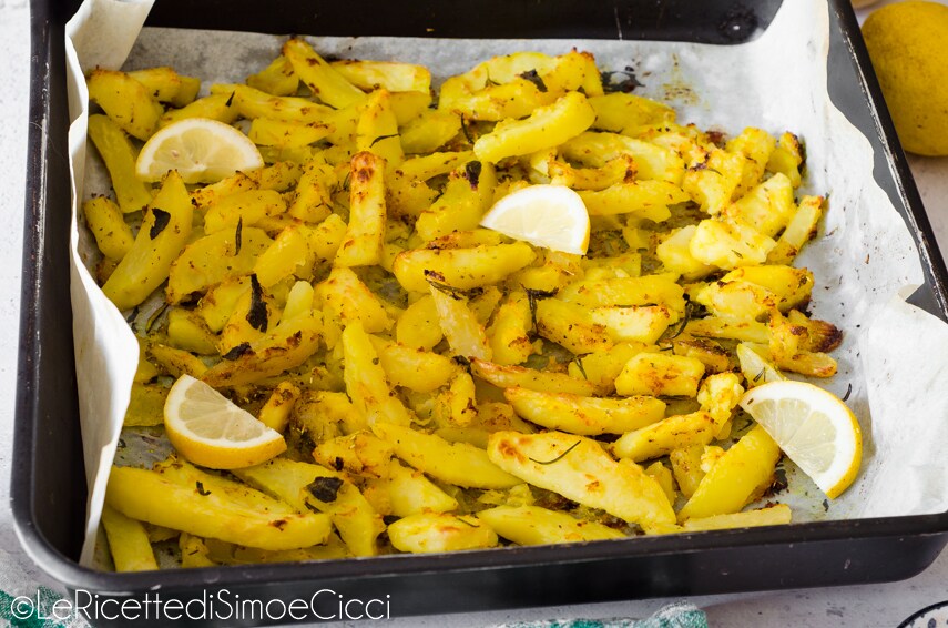 Batatas assadas com limão