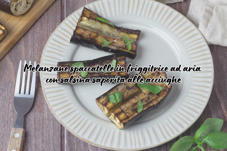 Berinjelas cortadas na air fryer com molho saboroso de anchovas