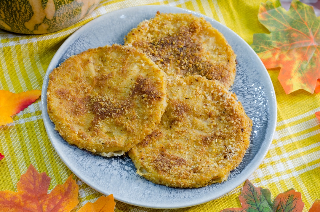 Bifes de abóbora assados, fritos ou na air fryer, deliciosos!