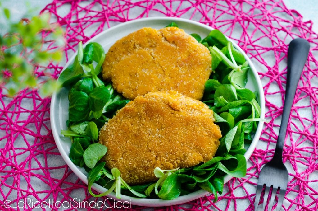 Bifes veganos de abóbora e grão-de-bico
