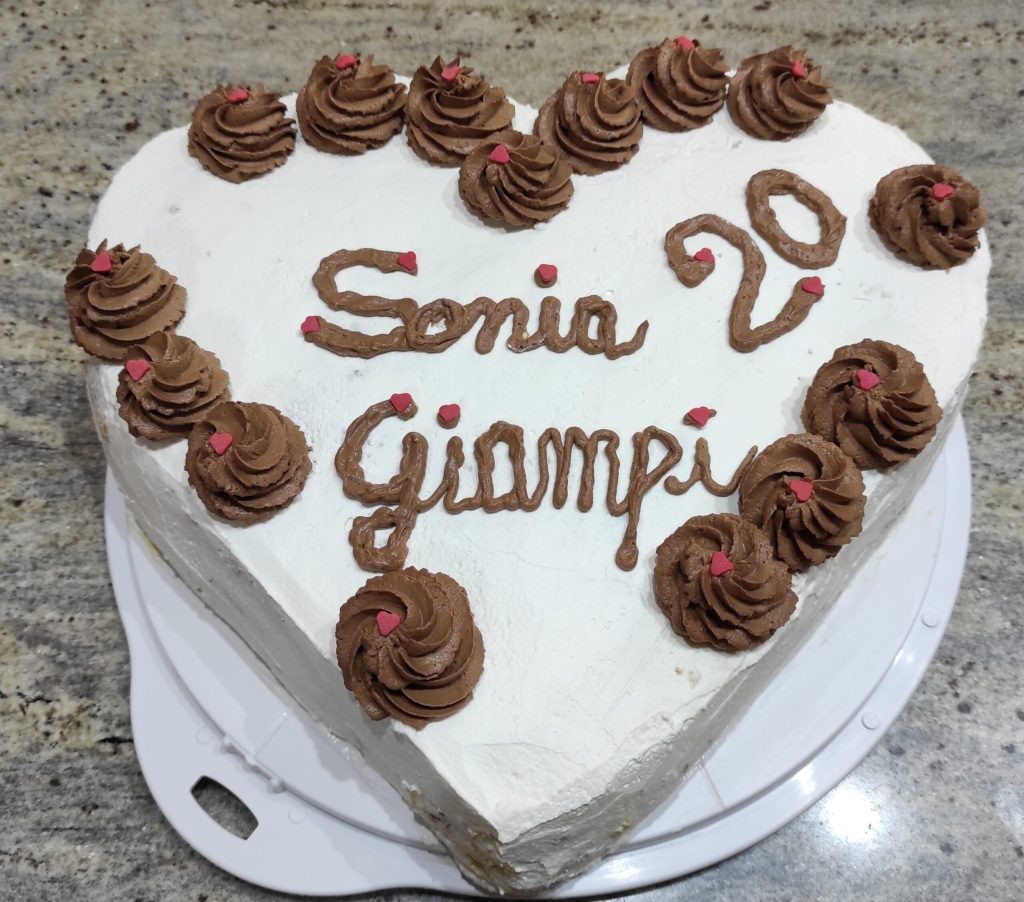 Bolo de coração para aniversário