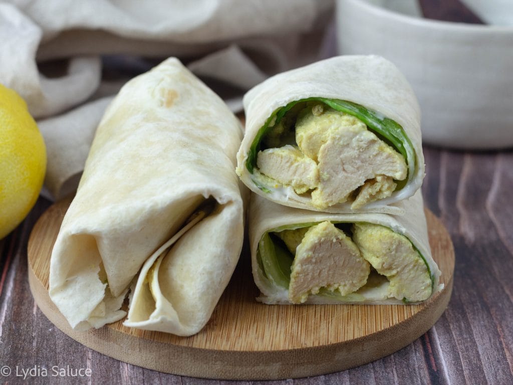 Burrito de frango e alface