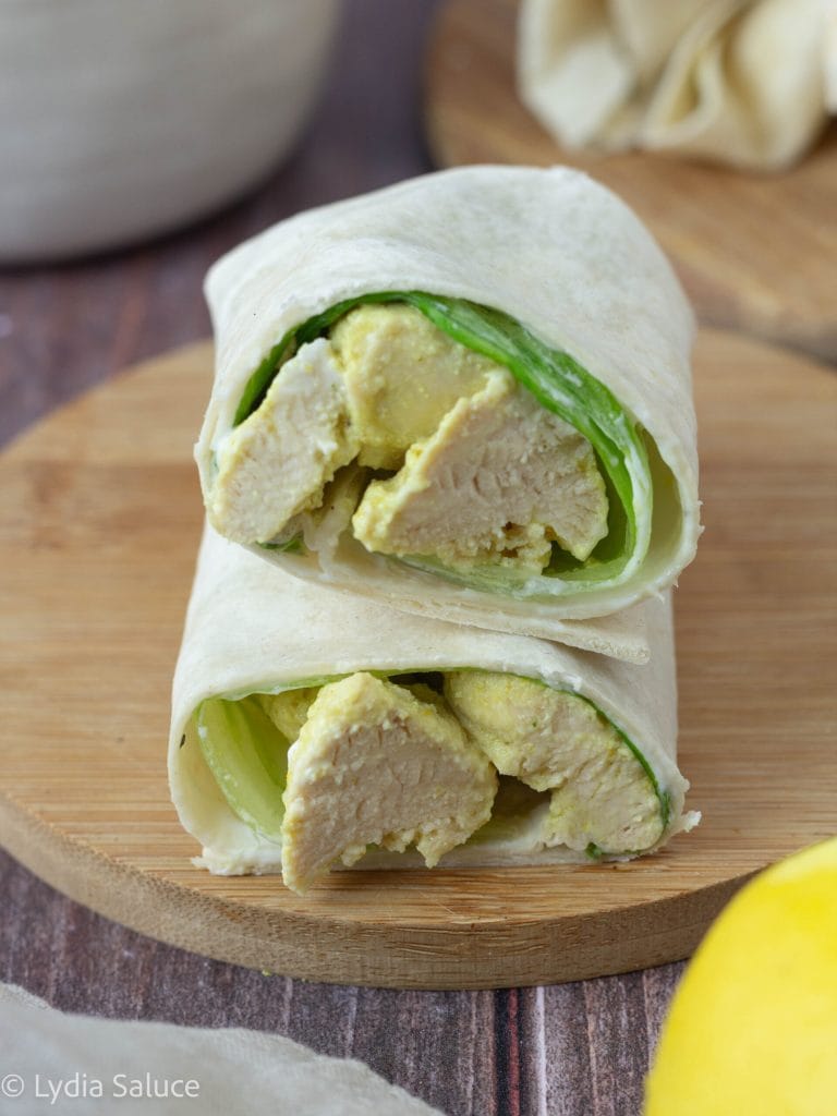 Burrito de frango e alface