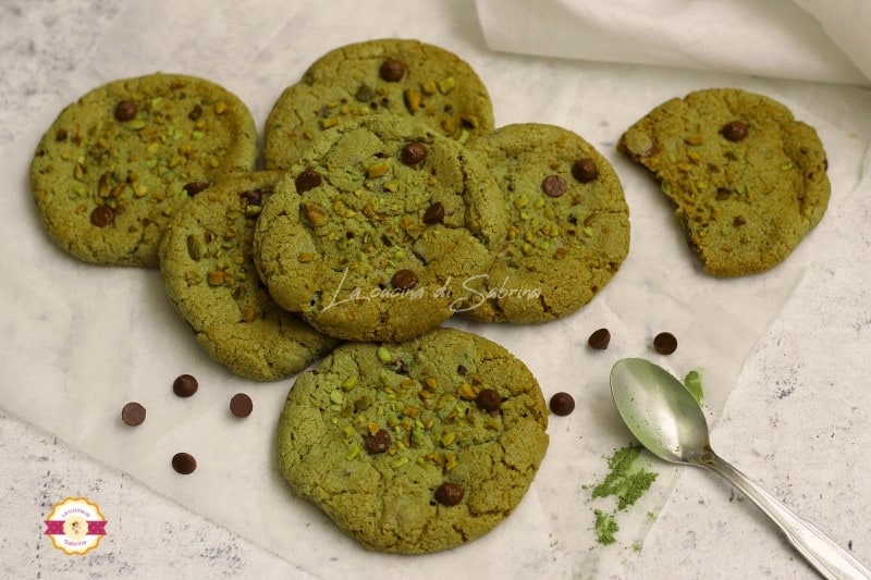 Cookies de matcha com farinha de aveia