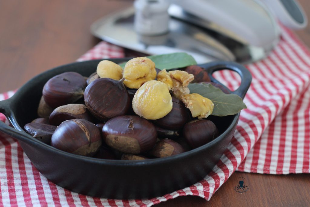 Castanhas cozidas na panela de pressão