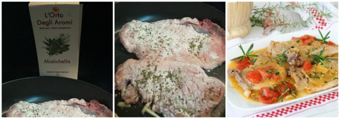 Costeletas de porco aromatizadas com mistichella