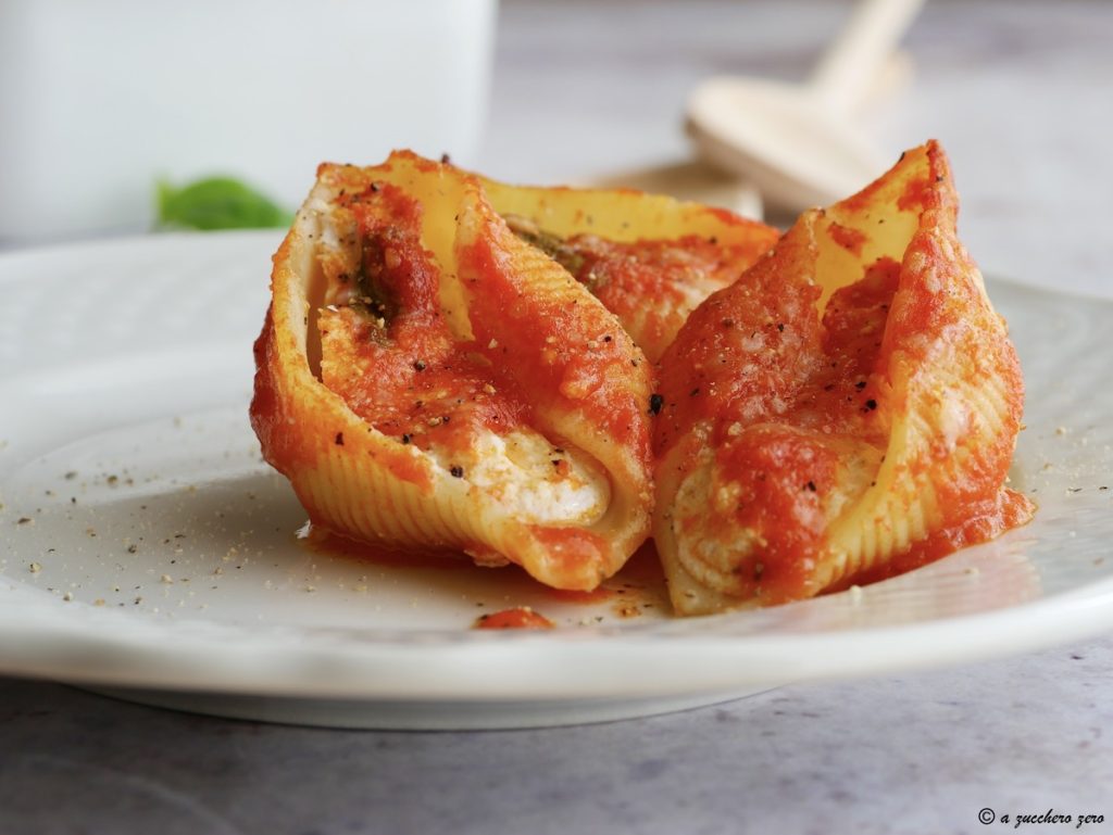 Conchiglioni recheados com ricota