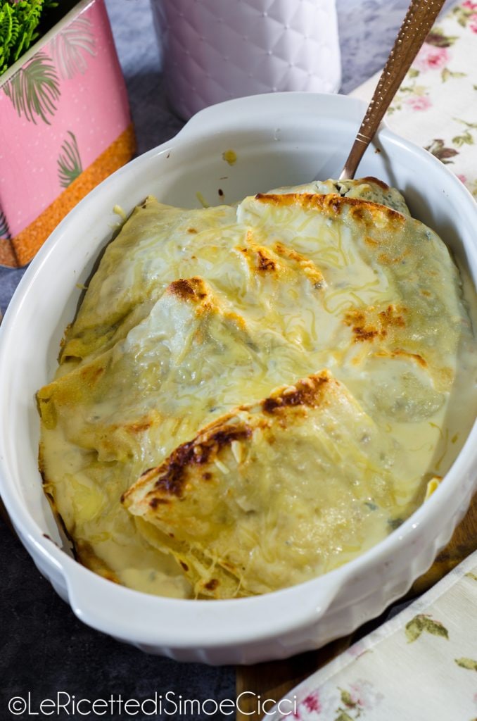 Panquecas com radicchio e gorgonzola (receita de crepes deliciosa)