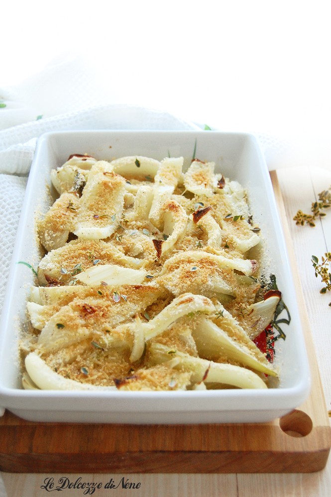 Funcho gratinado com parmesão no forno