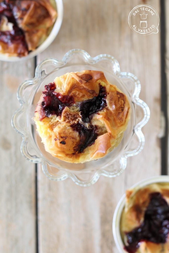 Muffin de massa filo no micro-ondas