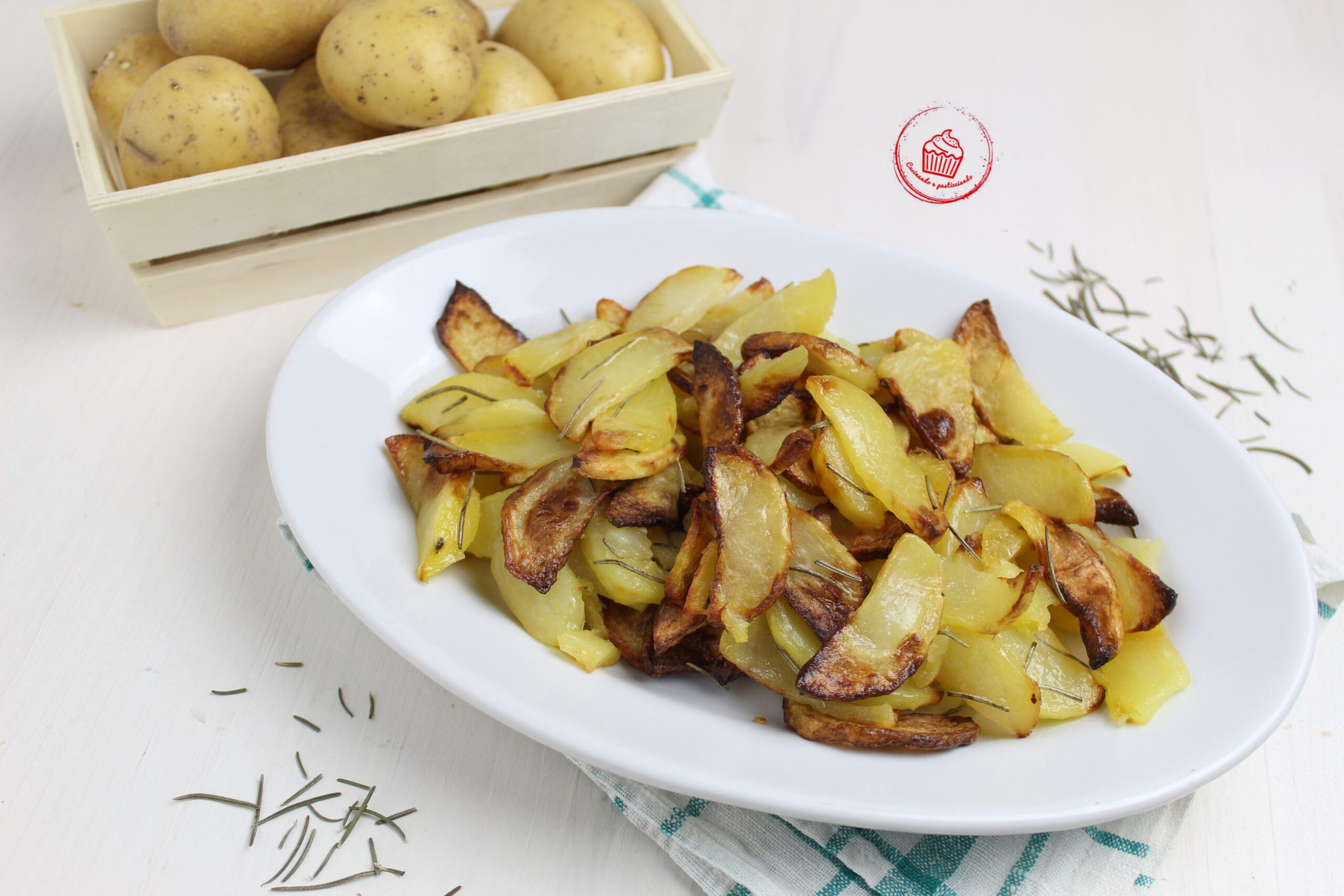 Batatas cozidas na fritadeira a ar