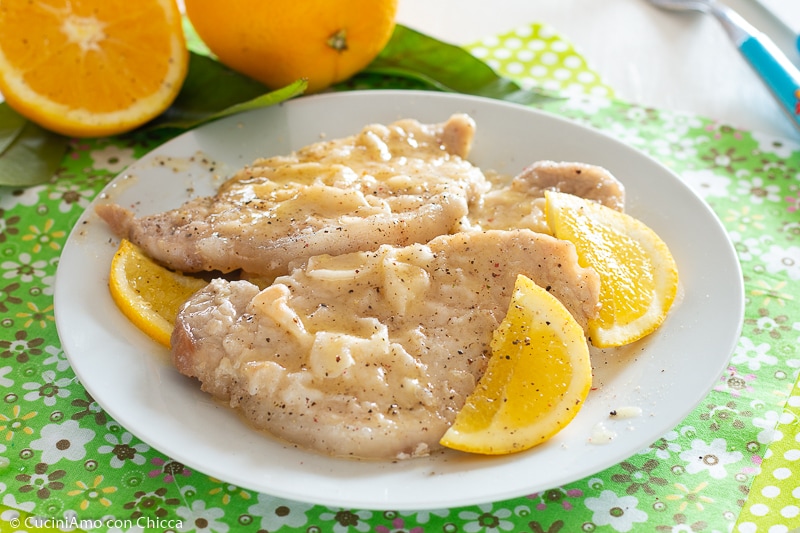 ESCALOPES DE LOMBO COM LARANJA