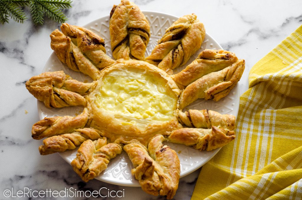 Estrela de massa folhada com brie
