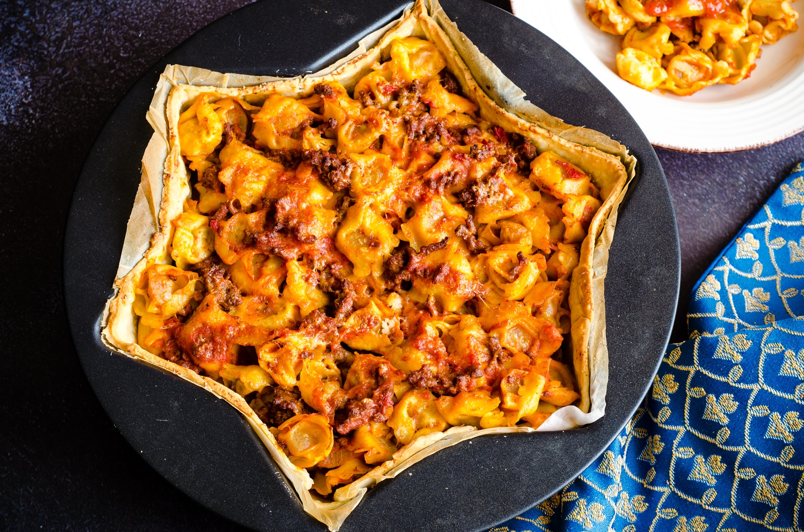 Timbale de cappelletti na crosta ao forno