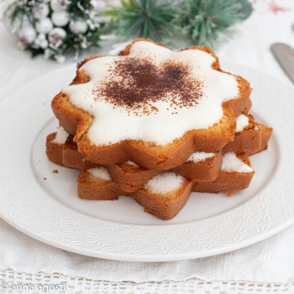 Estrelas de Pandoro com creme de zabaione
