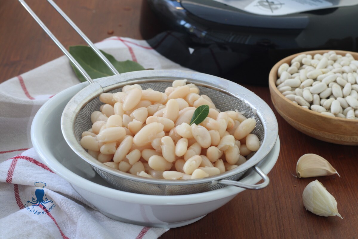 Feijão cannellini cozido no multicooker