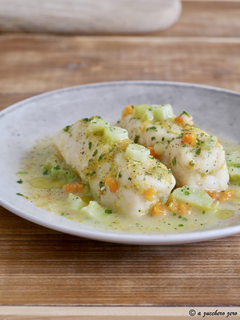 Filés de bacalhau com legumes light