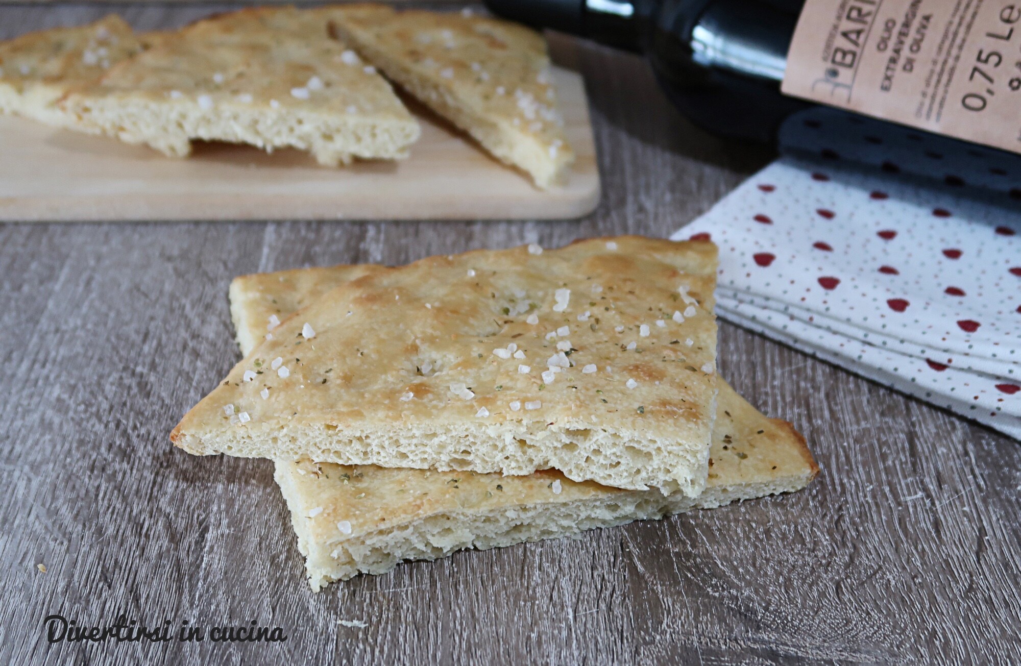 Focaccia com azeite extravirgem