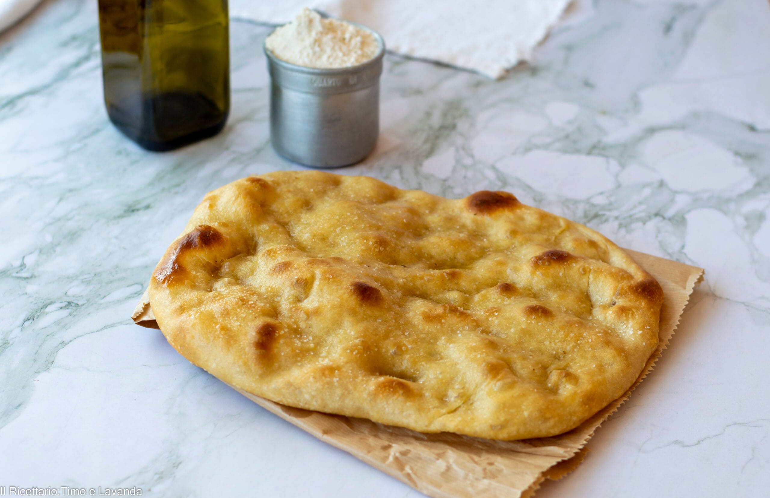 Focaccia com fermento natural seco